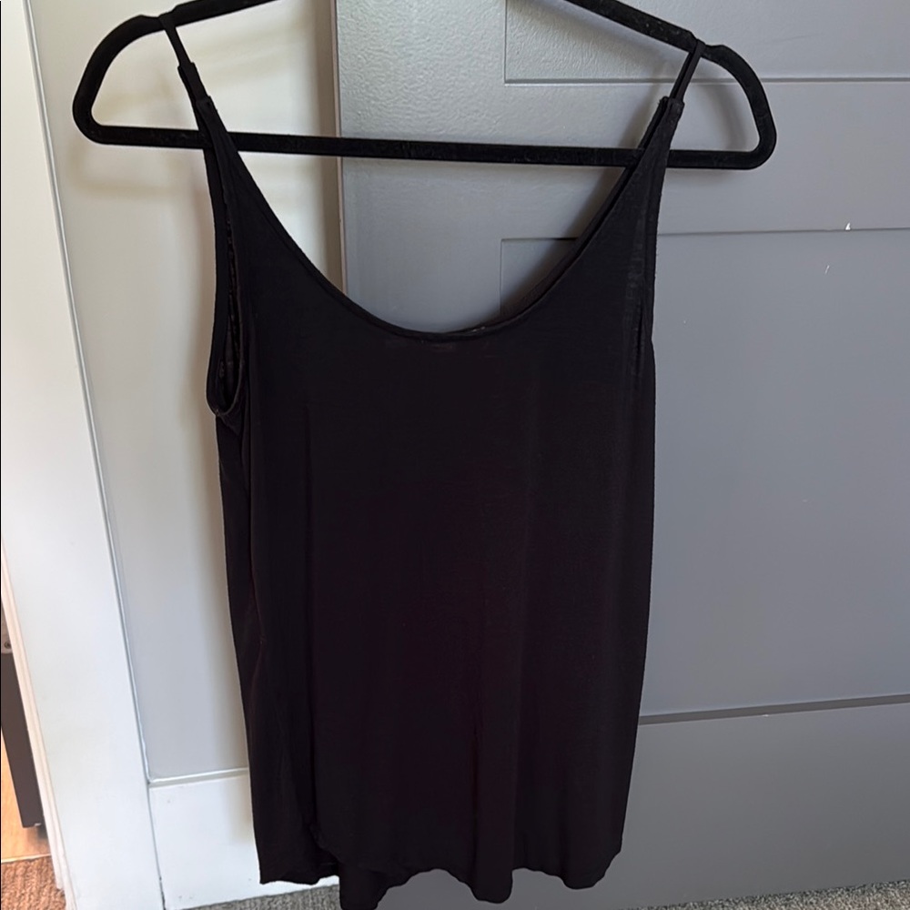 Dex Black Camisole Top with Scoop Neckline